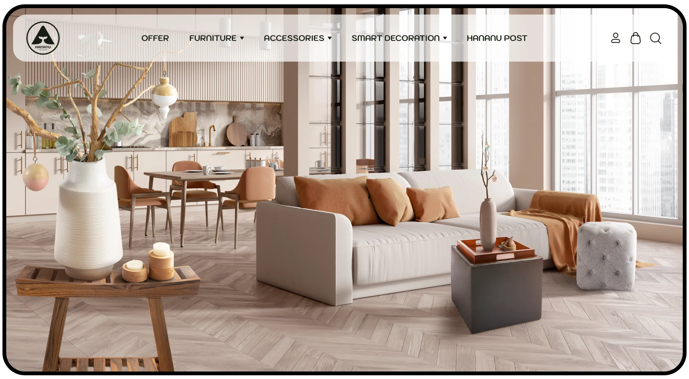 Hanunu Home furniture and homeware ecommerce interface