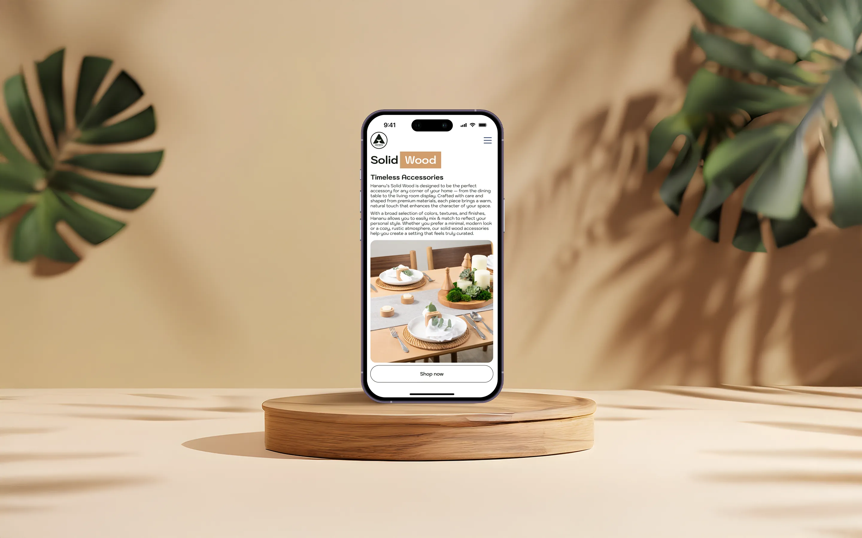 Hanunu Home website on a phone