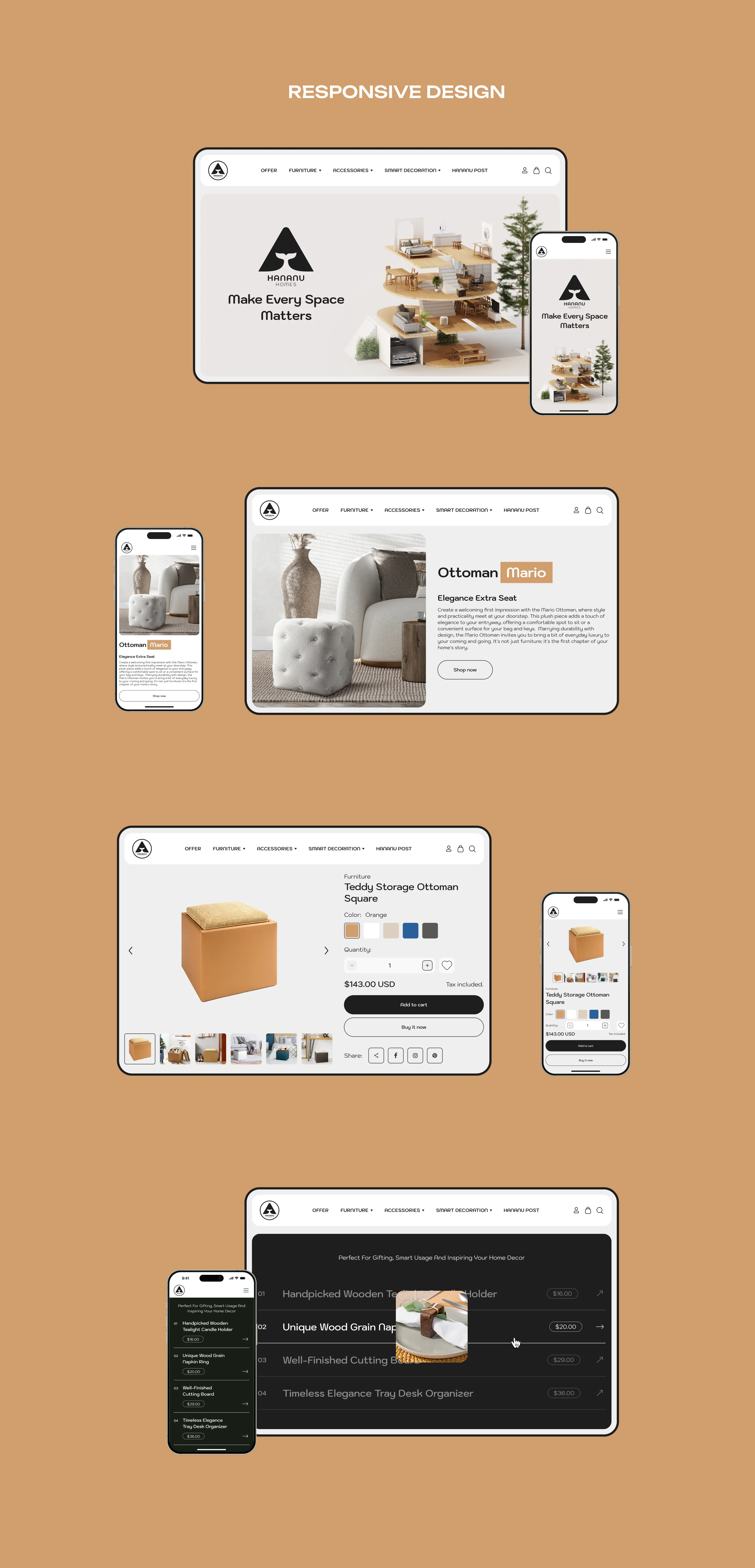 Hanunu Home responsive website design