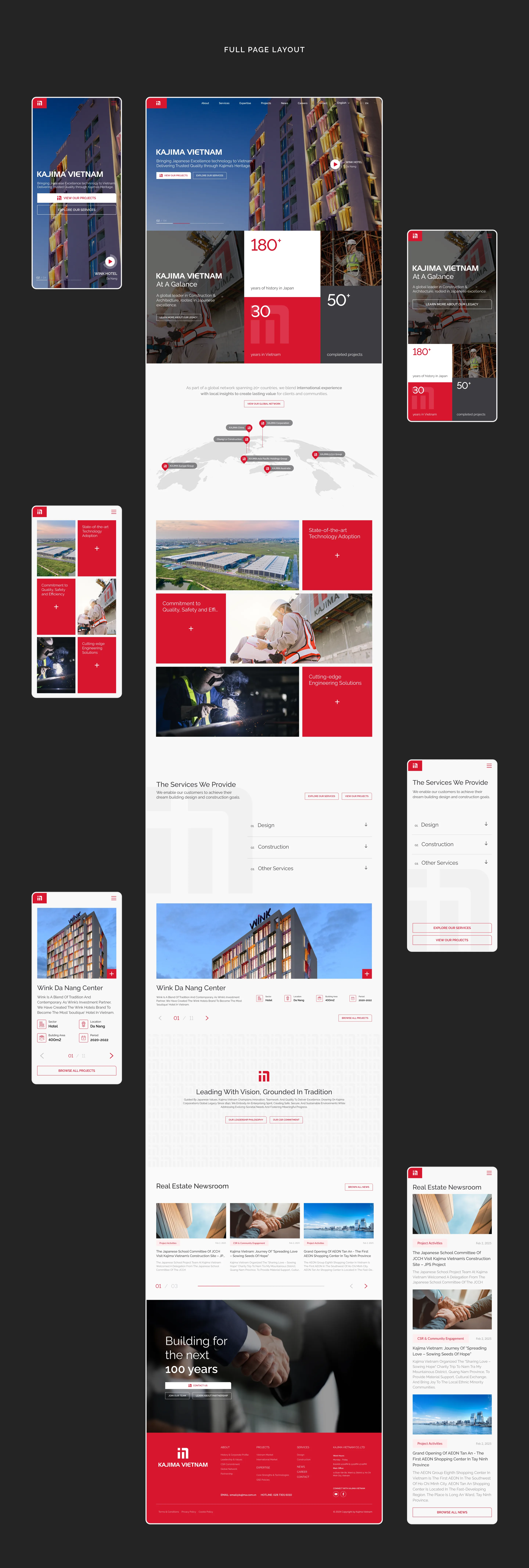 Full-page Kajima Vietnam website layout