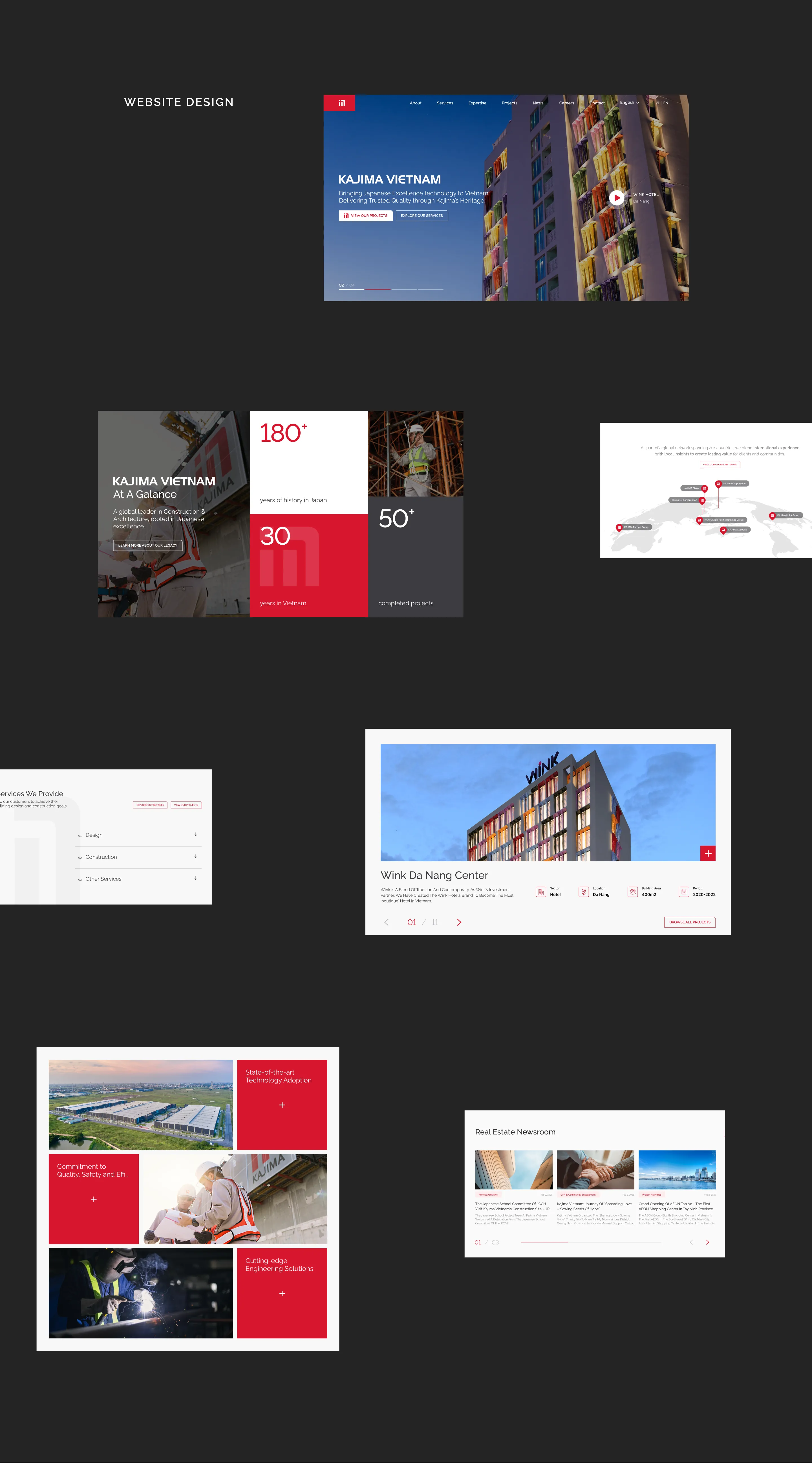 Kajima Vietnam website page sections