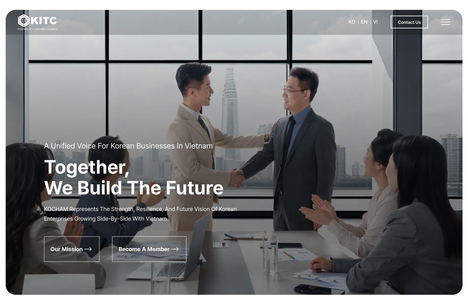 Kocham ICT Company Council homepage layout