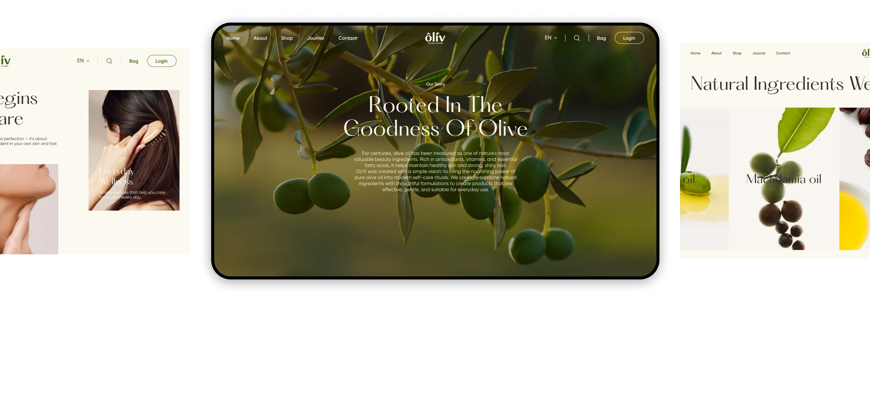 Full Oliv About page design