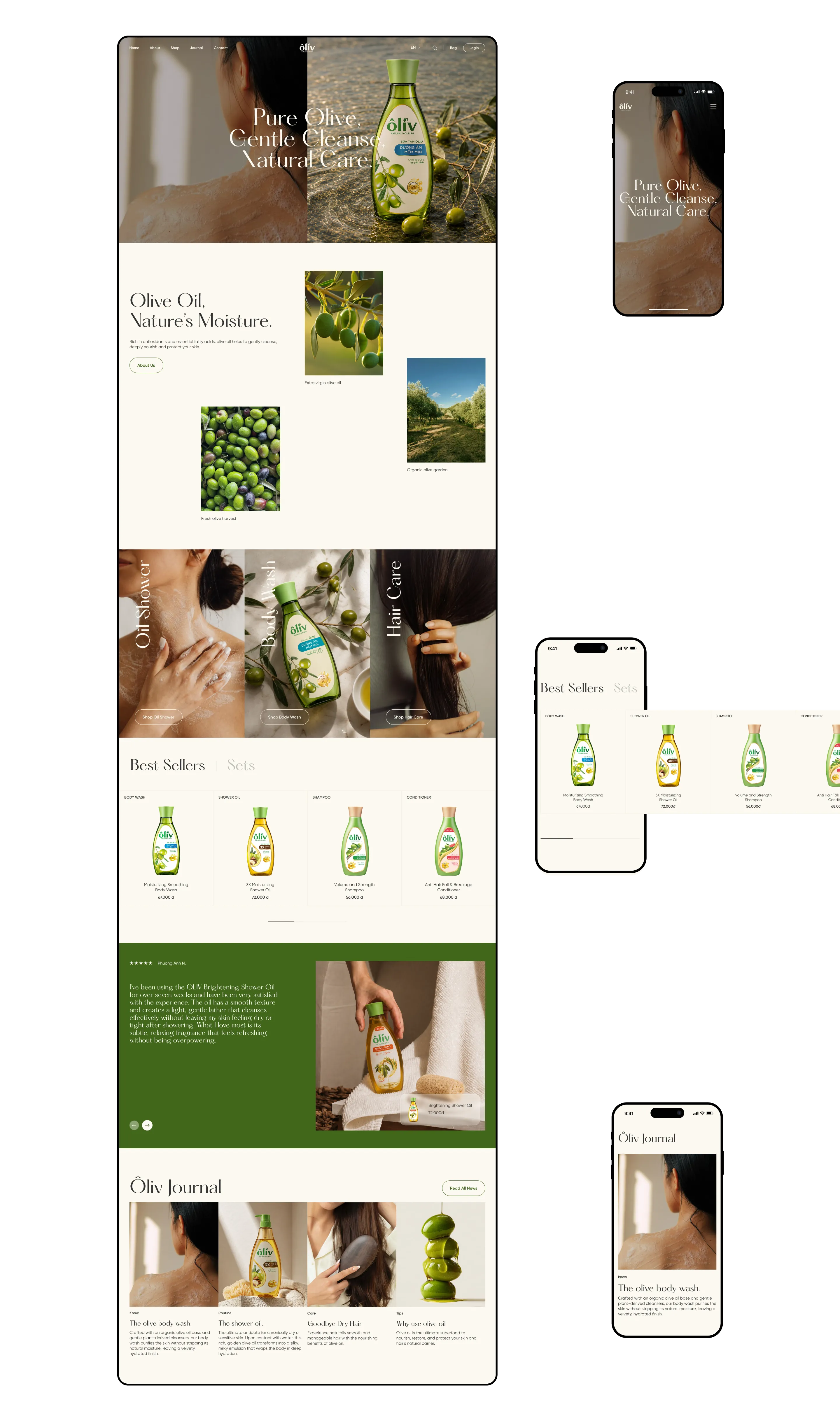 Full Oliv homepage design
